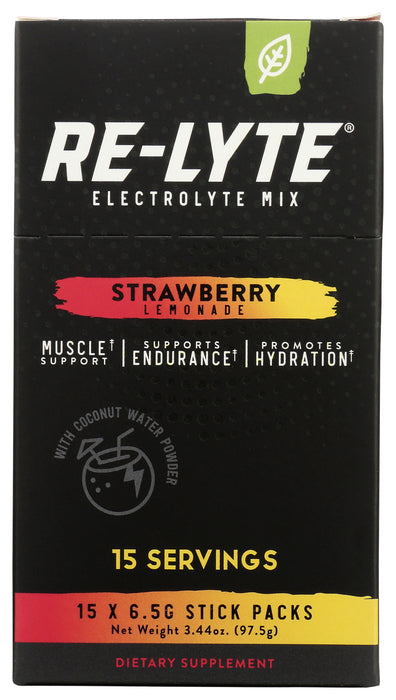 Re-Lyte Electrolyte Mix, Strawberry Lemonade, 15 Sticks, 3.44 oz