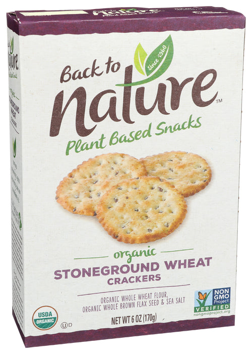 Stoneground Wheat Crackers, Org, 6 oz