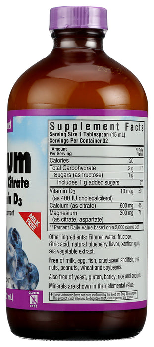 Liquid Calcium Magnesium Vitamin D3, Blueberry, 16 fl oz