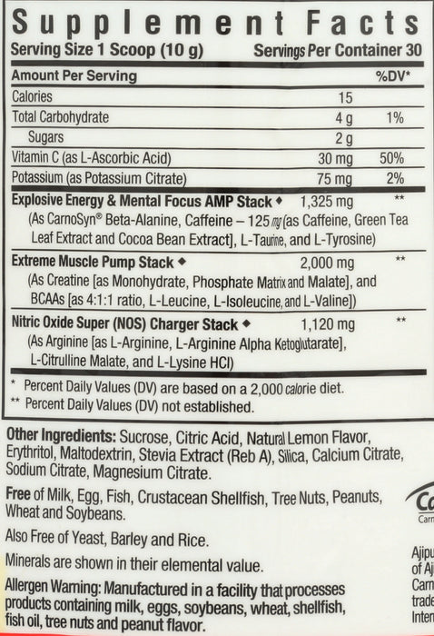 XtreamEdge Pre-Workout Muscle Recharger, Lemon, 0.66 lb