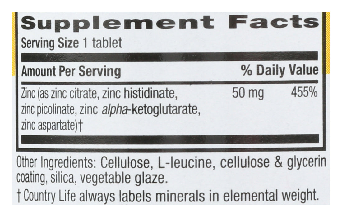 Zinc 50mg, Target Mins, 90tab