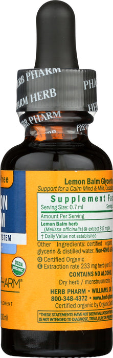 Lemon Balm Glycerite 1 oz