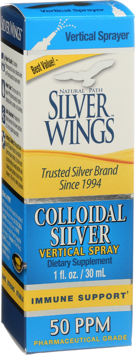 Colloidal Silver, 50 PPM, Vertical Spray, 1 floz