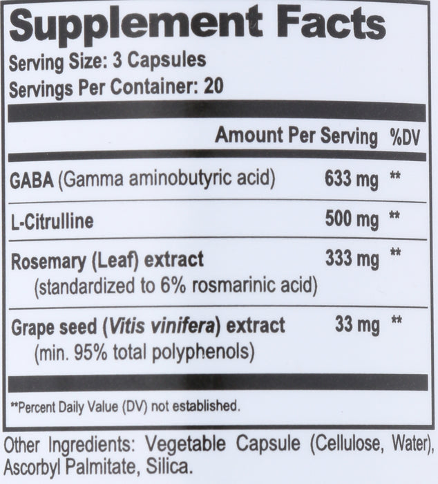 GABA Brain Food, 60 vcap