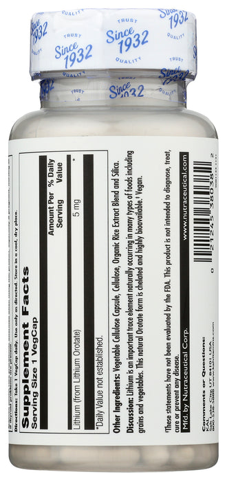 Lithium Orotate, 5mg, 60 vcap