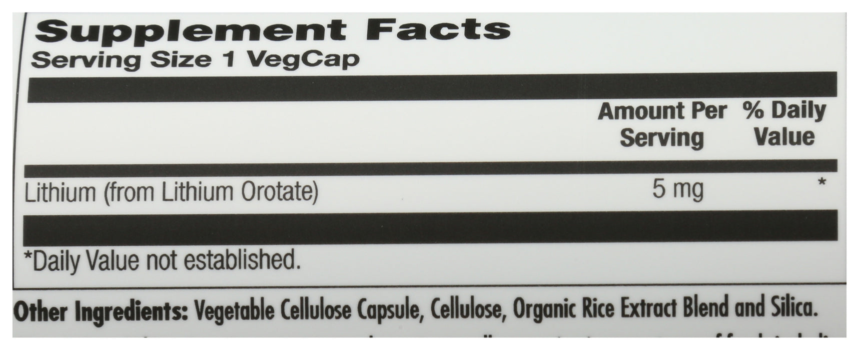 Lithium Orotate, 5mg, 60 vcap