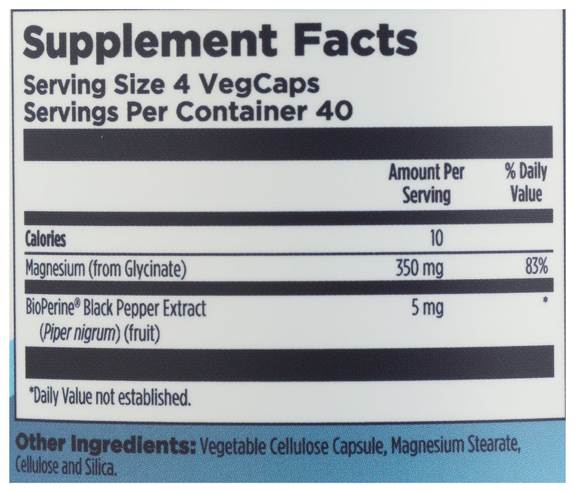 Magnesium Glycinate 350mg, 160 vcap