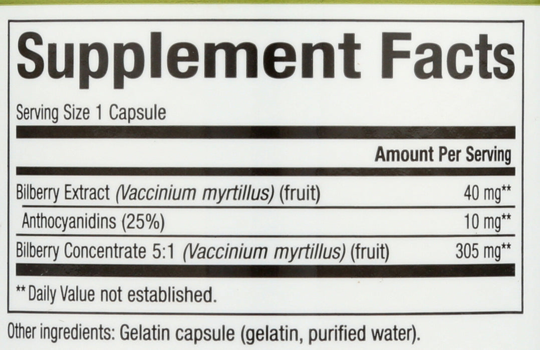 Billberry, 40mg, 60cap