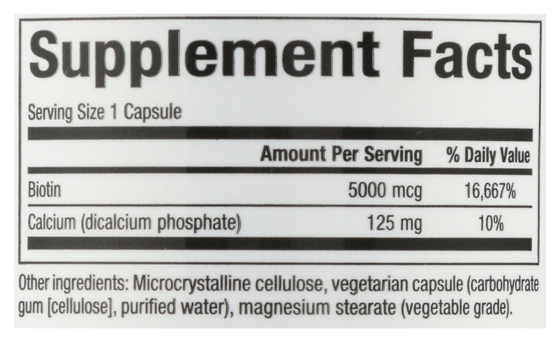 Biotin, 5000mcg, 60vcap