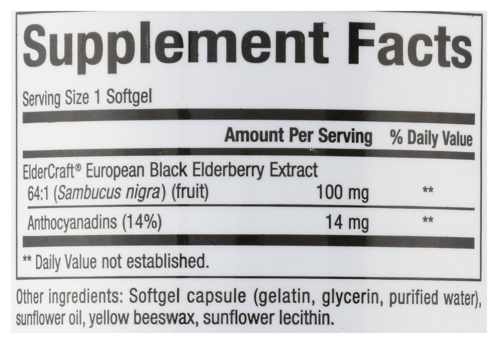 Black Elderberry 100mg, 120 sgel