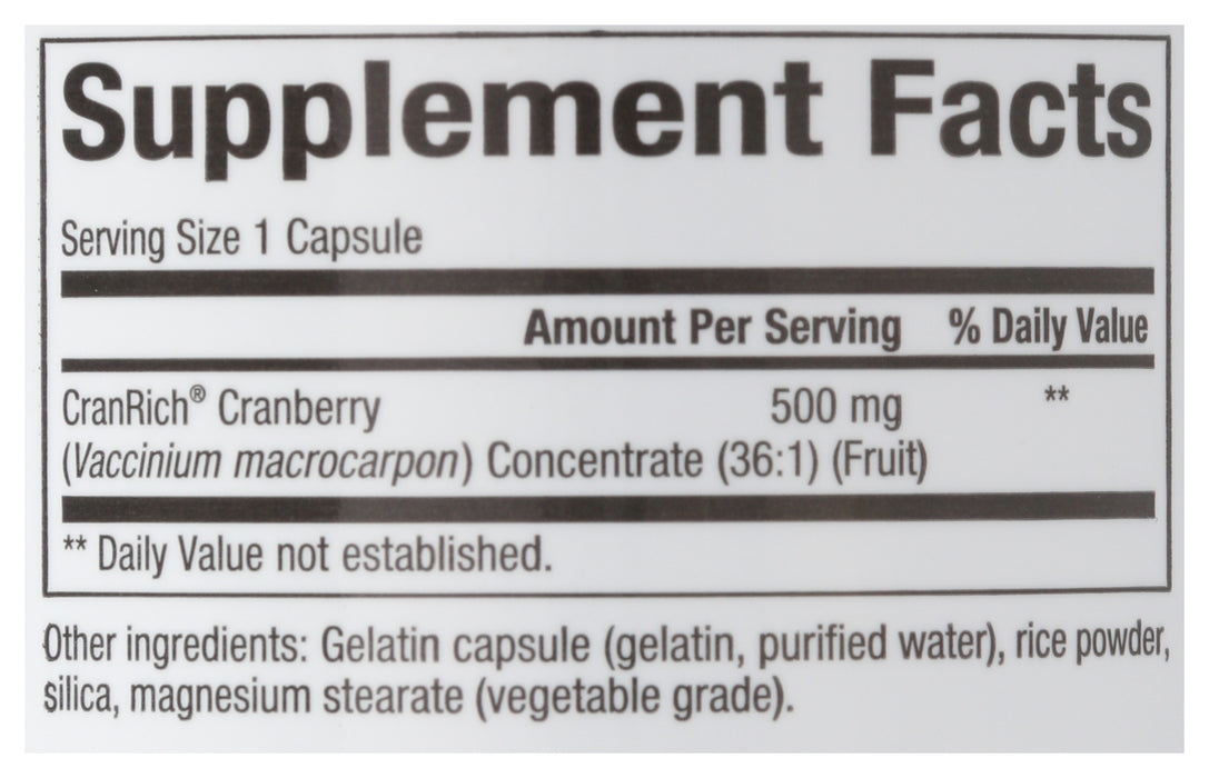 CranRich Cranberry Concentrate 500mg, 90 cap