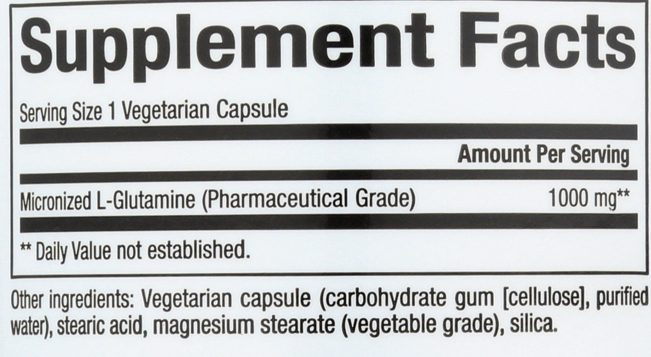 L-Glutamine, Micronized 1000mg, 90vcap