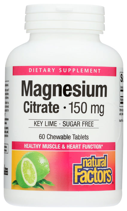 Magnesium Citrate 150mg, Key Lime, 60chew