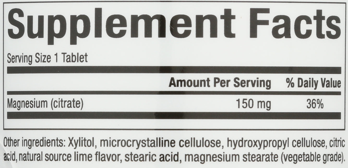 Magnesium Citrate 150mg, Key Lime, 60chew