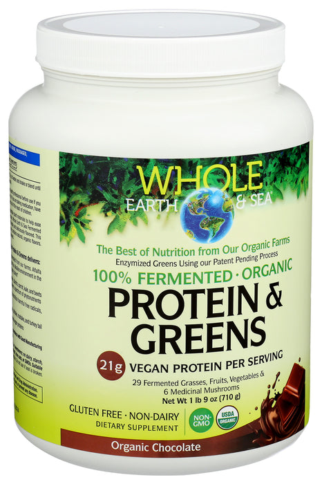 Protein & Green, Fermented, Org, Choc, 660g