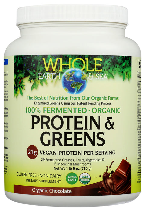 Protein & Green, Fermented, Org, Choc, 660g