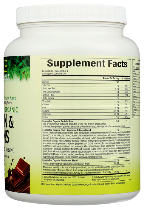 Protein & Green, Fermented, Org, Choc, 660g