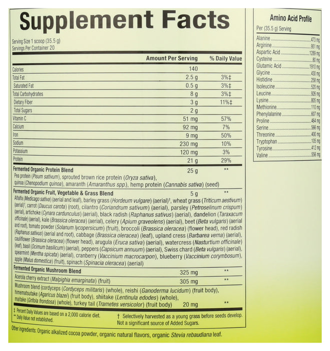 Protein & Green, Fermented, Org, Choc, 660g