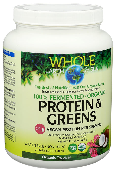 Protein & Green, Fermented, Org, Tropical, 660g