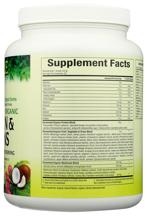 Protein & Green, Fermented, Org, Tropical, 660g