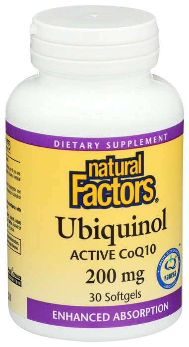 Ubiquinol Active CoQ10, 200mg, 30tab