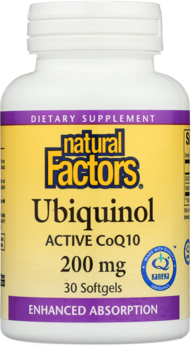 Ubiquinol Active CoQ10, 200mg, 30tab