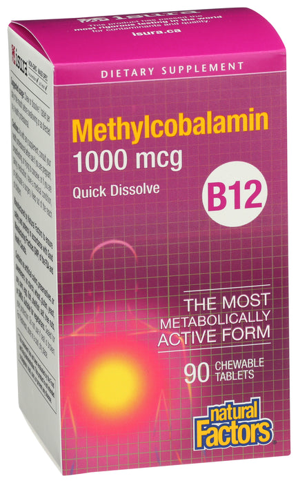 Vitamin B12, Methyl 1000mcg, 90tab