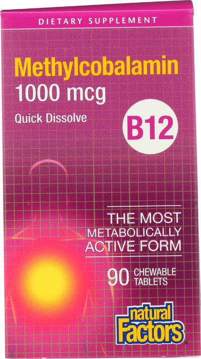 Vitamin B12, Methyl 1000mcg, 90tab