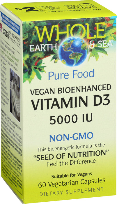 Vitamin D3 Pure Food, 5000 IU, 60vcap