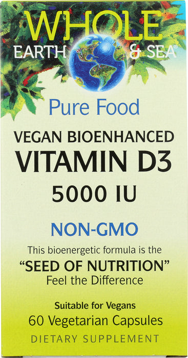 Vitamin D3 Pure Food, 5000 IU, 60vcap