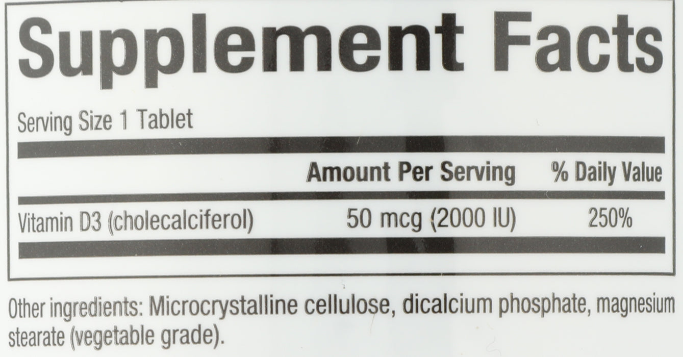 Vitamin D3, 2000IU, 90tab