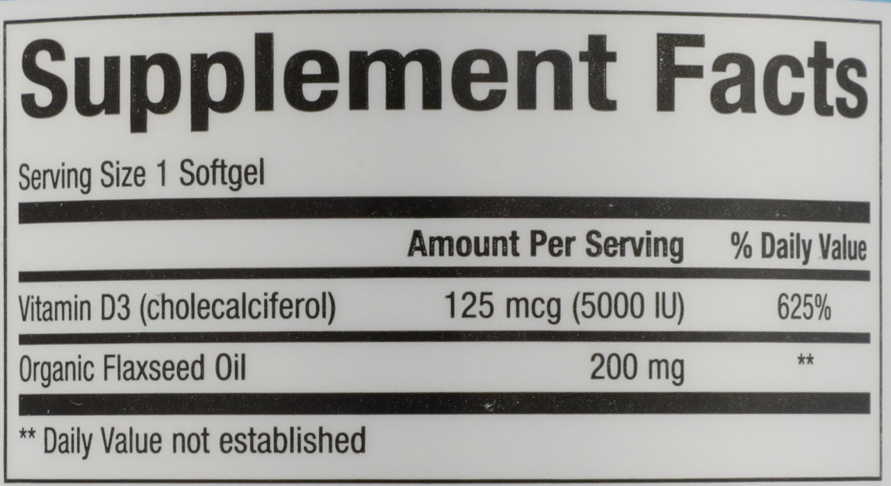 Vitamin D3, 5000IU, 120sgel