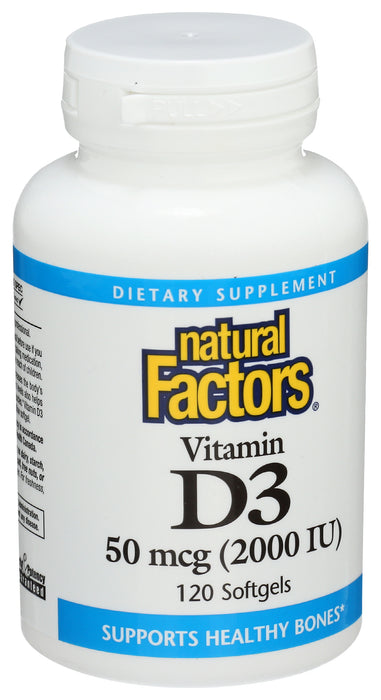 Vitamin D3, 50mcg (2000IU), 120 sgel