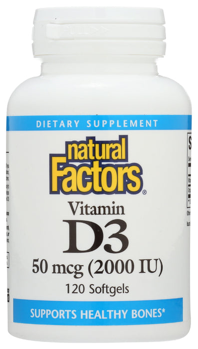 Vitamin D3, 50mcg (2000IU), 120 sgel