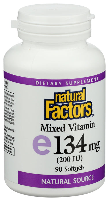 Vitamin E 134mg (200 IU), Mixed Tocopherols, 90sgel