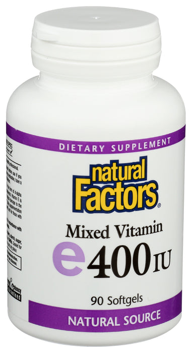 Vitamin E 268mg (400 IU), Mixed Tocopherols,, 90sgel