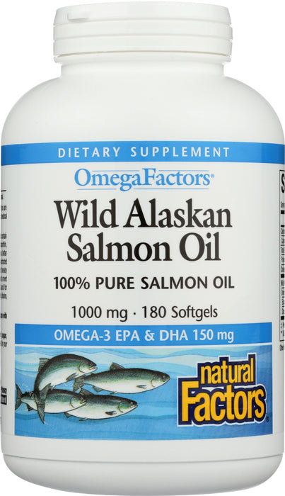 Wild Alaskan Salmon Oil 1000mg, 180sgel