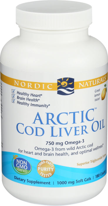 Arctic Cod Liver Oil, Lemon, 180sgel