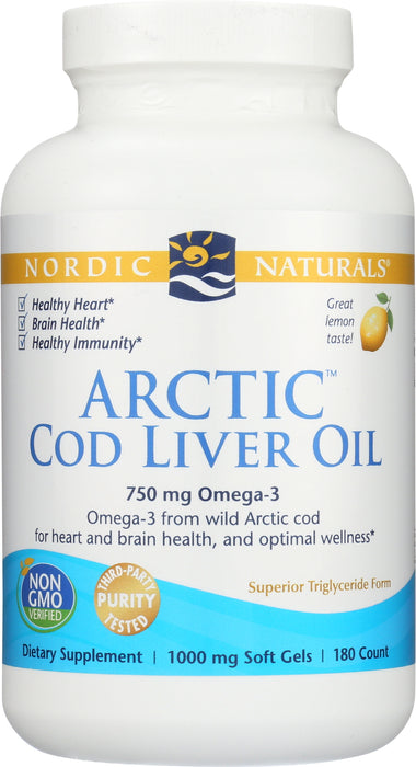 Arctic Cod Liver Oil, Lemon, 180sgel