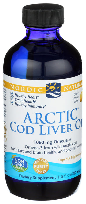 Arctic Cod Liver Oil, Lemon, 8floz