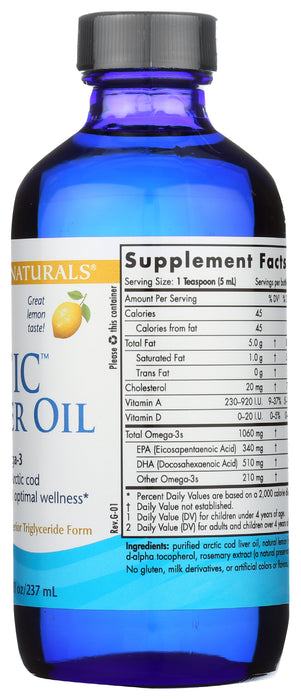 Arctic Cod Liver Oil, Lemon, 8floz