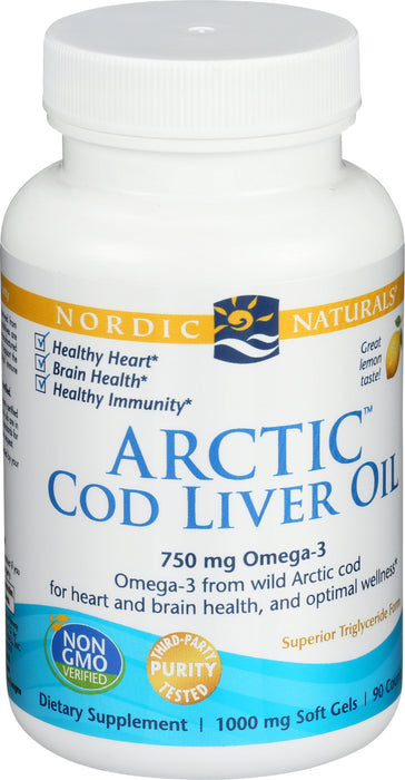 Arctic Cod Liver Oil, Lemon, 90sgel