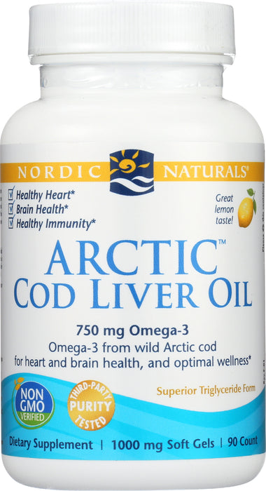 Arctic Cod Liver Oil, Lemon, 90sgel