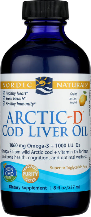 Arctic-D Cod Liver Oil, Lemon, 8floz