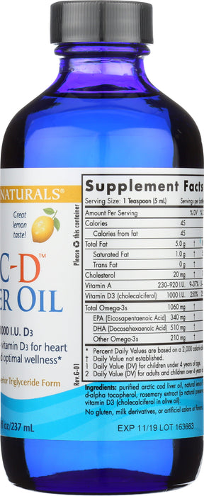 Arctic-D Cod Liver Oil, Lemon, 8floz