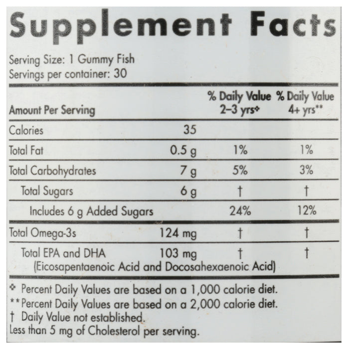 Omega-3, Gummy Fish, 124mg, 30ct