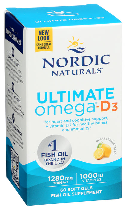 Ultimate Omega-D3, 1280mg+1000IU, 60sgel