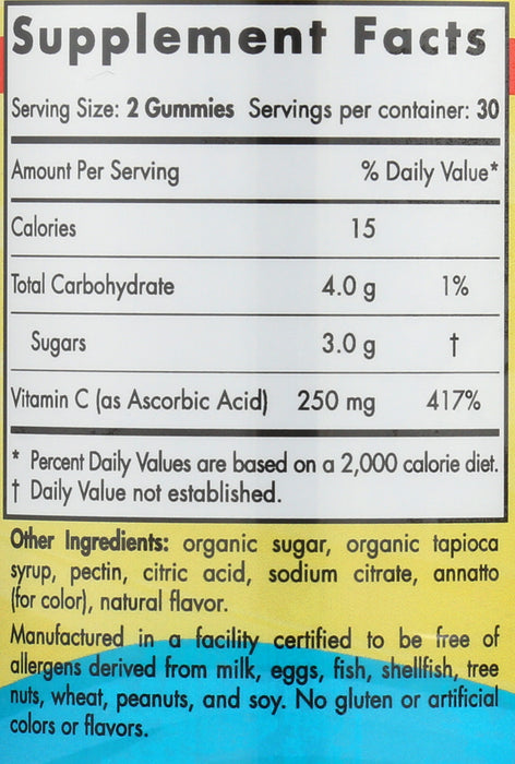 Vitamin C 250mg, Tangerine, 60gummy