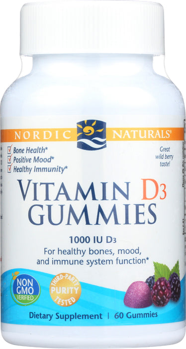 Vitamin D3 1000IU, Wildberry, 60gummy