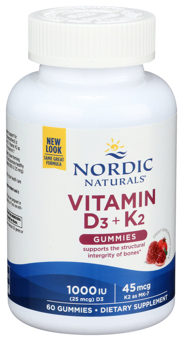 Vitamin D3+K2 1000IU/45mcg, 60 gummy